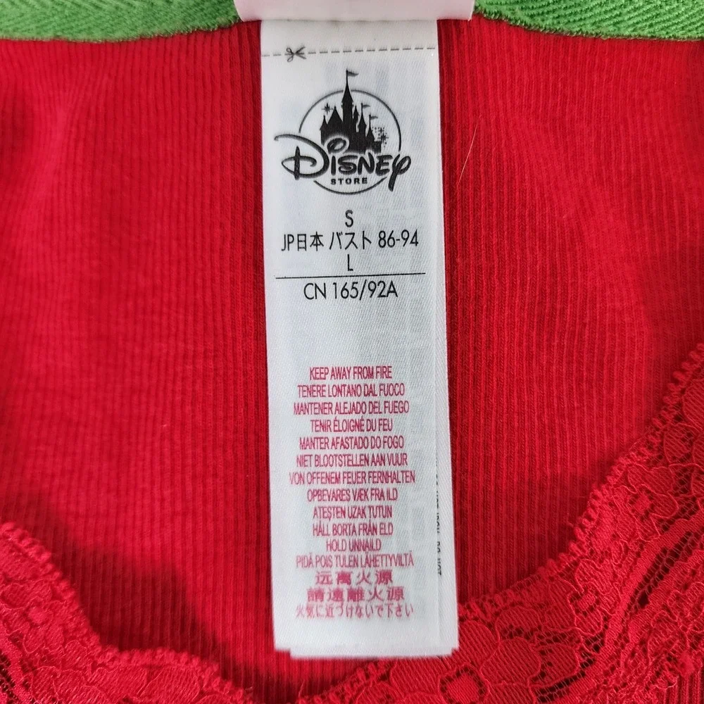 Disney Store Minnie Embroidered Shirt Womans Size Small‎ Red Longsleeve V Neck - Picture 9 of 9